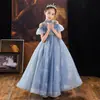 Vestido Infantil Vestido de Princesa Nuevo Vestido de Dama de Honor Boda Tul Abullonado Niña Pasarela Anfitrión Disfraz de Performance Primavera