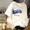 Camiseta Popular de Manga Corta para Hombre con Estampado de Letras, Corte Holgado para Parejas y Adolescentes, Almacén de Exportación