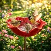 Nuevo Producto Palo de Jardín de Flor de Metal Hecho a Mano Alimentador de Pájaros de Flor de Metal Hecho a Mano