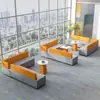 Sofá de Canto Criativo, Área de Recepção de Escritório, Área de Lazer e Descanso, Sofá tipo cabine para Discussões, Mesa de Centro Simples e Moderna