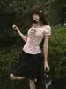 Atuendos de Verano Estilo Coreano, Hermosas Blusas Estilo Francés, Camisas de Manga Corta de Nicho Inspiradas en Diseños de Verano Estilo Universitario para Mujer