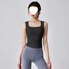 Colete de Yoga Secagem Rápida Tudo-em-Um Base Fixa Feminino À Prova de Choque Push-Up Cobertura da Barriga Versátil Roupa Externa Roupas Fitness