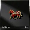 Broche de Caballo con Gota de Aceite de Aleación de Moda, Exquisito Broche para Traje y Abrigo, Accesorio de Pin Versátil, Broche del Año del Caballo del Zodiaco