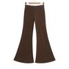 Top de tubo de color sólido, chaleco, top de dos piezas de manga larga, Pure Lust Hottie Cintura elástica Ajustado Pantalón microacampanado Traje