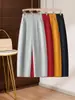Pantalones de Moda con Dobladillo Curvo y Pedrería para Mujer 2026 Nuevos Pantalones de Pierna Ancha Sueltos de Cintura Alta con Estilo Relajado Versátiles Casuales Largos