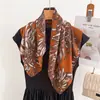 Pañuelo pequeño cuadrado de algodón y lino con estampado de espiga floral retro europeo y americano, pañuelo para la cabeza tipo seda, chal, protector solar para el cuello y bufanda