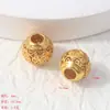 Cobre Dourado Esmaltado Micro-Incrustado Diamante Contas Redondas Contas Cilindricas Acessórios para Joias Contas Vazadas Pulseira DIY Colar Contas Espaçadoras Atacado