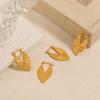 Aretes de Moda Transfronterizos Europeos y Americanos Nuevos Nicho Simples Láser Cara Aretes Personalizados Acero Titanio Chapado en Oro