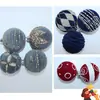 Bola de Navidad Afelpada de 8CM Adorno para Árbol de Navidad Bola de Plástico Pintada Decoración Navideña con Pedrería Bola de Navidad Afelpada