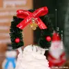 Decoración Pastel Navideño 2025 Moño Campana Enchufe Árbol de Navidad de los Deseos Estrella de Cinco Puntas Vela Decoración para Hornear