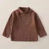 Camiseta Interior de Manga Larga para Bebé 2026 Nuevo Estilo Suave y Cómoda Ropa Rayada Elegante Versátil Top de Color Sólido