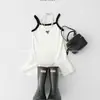 Vestido de verão para meninas, vestido estilo ocidental para bebês, infantil, personalizado, moderno, marca, estilo Chanel, cor combinando, laço, princesa, saia deslizante