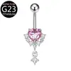 Comercio Electrónico Transfronterizo Mayorista F136 Forma de Corazón G23 Circonita Cadena Anillo de Ombligo Colorido Joyería para Piercing