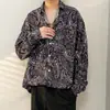 Camisa floral retro vintage estilo Hong Kong para hombres y mujeres, marca de moda de verano, hawaiana casual de corte holgado, chaqueta camisa de manga larga para pareja