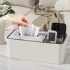 Caja de pañuelos para sala de estar, mesa de centro, caja de almacenamiento, avanzada, ligera, de lujo, para servilletas, caja de papel, hogar, color crema, viento, control remoto multifunción