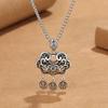 Colgante de plata de ley con hebilla de seguridad y cierre de longevidad, estilo Xiangyun, con flores huecas de seda retro de marea nacional de nicho, joyería creativa al por mayor