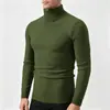 Suéter de Punto Cálido de Cuello Alto para Hombre Otoño/Invierno Estilo Coreano Ajuste Delgado Color Sólido Pulóver Ropa Interior de Punto