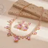 Collar de Circón con Forma de Gota de Agua, Flor y Geometría de Lujo Ligero Europeo y Americano, Moda, Personalidad, Nicho, Elegante, Gama Alta, Collar para Clavícula para Mujer