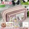 Estuche para Lápices Bolsa de Dolor Jiyikawa Ins Nuevo Estilo Caja de Papelería para Chicas de Secundaria, Gran Capacidad, Alto Valor Estético, Estuche Transparente