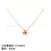 Colar Trevo de Quatro Folhas Van Cleef & Arpels CNC Versão Alta Madrepérola Branca Natural Banhado a Ouro 18K Real Prata Pura Colar de Dez Pétalas