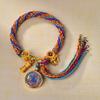 Cuerda de Mano Xizang Tejida a Mano Recurrente Cuerda de Mano Pequeña Pulsera Thangka Cuerda Thangka Dios de la Riqueza Madre Verde Zakilam