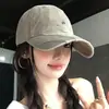 Sombrero de sol retro bordado con letras estilo coreano para mujer, circunferencia de cabeza grande, ala ancha, hace que la cara se vea más pequeña, gorra de béisbol casual