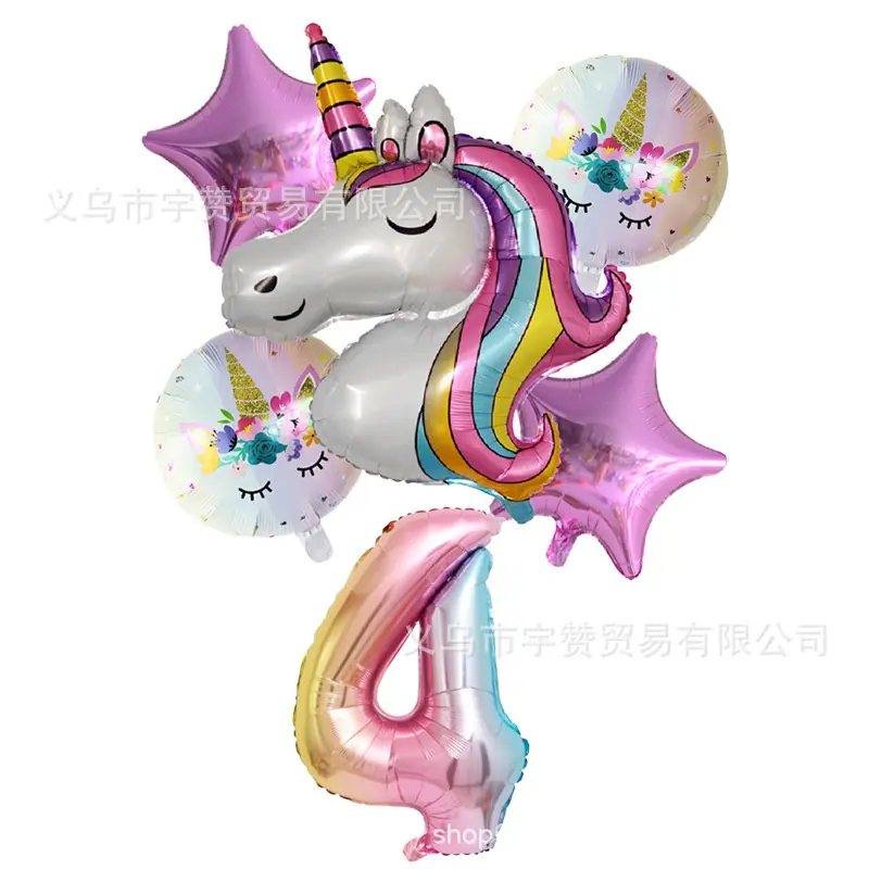 6pcs-lot-Rainbow-Unicorn-Ballo