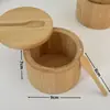 Pote de Condimentos de Bambu Duoge Mais Vendido Transfronteiriço com Colher Pote Selado de Bambu Nanzhu com Duas Divisórias Caixa de Sal de Madeira de Bambu Utensílios de Cozinha