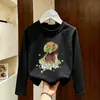 Camiseta de Manga Larga para Niñas, Nuevo Estilo Coreano Otoño 2026, Camiseta Básica Casual para Niños Mayores, Top de Cuello Redondo para Niños, Ropa de Otoño
