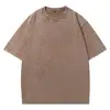 Camiseta de Algodón Retro Pesada Lavada y Desgastada de 230g Manga Corta Ropa de Trabajo Uniforme de Clase Ropa Deportiva para Grupo Impresión DIY