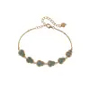 Pulseira de Empilhamento Yilu Azul Prateado Jade de Água Prata de Lei S925 Banhada a Ouro Padrão de Dente de Abóbora de Cera de Abelha Novo Estilo Chinês Estilo Antigo Atacado