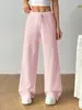 2026 Comercio Exterior Transfronterizo Pantalones de Verano para Mujer con Caída Versátiles Diarios de Color Sólido Rectos Cómodos Casuales Holgados Largos