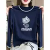 Camiseta de manga larga de dos piezas falsas para mujer, moderna y versátil, base de algodón puro, top blanco, nuevo atuendo de otoño 2026