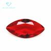 Anillo de rubí artificial de cristal rojo con forma de ojo de caballo y piedra desnuda, con base puntiaguda y forma de hoja, venta al por mayor de fábrica