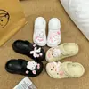 Novo Coelho Rosa Miffy Tendência Laço Acessórios de Moda para Meninas, Charms Fofos para Sapatos Crocs