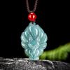 Colgante Auténtico de Jadeíta Azul Agua Grado A, Colgante de Jade Ceroso, Diseño Floral, Estilo Femenino, Venta al por Mayor