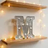 Luces de Letras Plateadas Transfronterizas Señales Luminosas LED Luces de Decoración Festiva Luces de Letras Plateadas Brillantes Producto Nuevo Transfronterizo