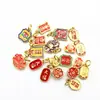 Colgante pequeño de imitación de arena de Vietnam, color oro, pintado al óleo, chapado en oro, palabra de la suerte Lucky Lucky NAFU, accesorios DIY, accesorios, colgante pequeño