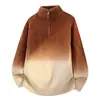 Suéter de Moda para Hombre con Degradado Invierno 2026, Camisa de Punto con Cremallera y Cuello Alto Parcial, Prenda Base para Hombre, Tendencia