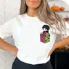 Camiseta Gráfica de Desenho Tanjiro Feminina Camiseta de Anime Mangá Japonês Camiseta Demon Slayer Roupas Estéticas Femininas