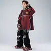 Roupas Infantis Modernas para Street Dance Conjunto de Moletom e Calça Estiloso e Descolado Hip-Hop Roupa para Apresentação de Dança Hip-Hop