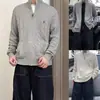 Suéter cárdigan para hombre con estampado de equitación, estilo vintage de alta gama, tejido de punto para otoño e invierno, venta al por mayor para comercio exterior