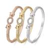 Pulsera Oro Rosa Pulsera de Moda para Mujer Ins Lujo Ligero Nicho Cabeza de Leopardo Sentido de Alta Gama No se Cae Pulsera BFF Joyería