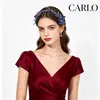 L5065 Carlo - Venta al por mayor transfronteriza de joyas para novias europeas y americanas, tocado de novia de princesa barroca, diadema de cristal