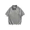 Yidao Vintage 2026 Verano Nueva Marca de Moda Patchwork Desconstruido Manga Corta para Hombre Estilo Japonés Holgada Versátil Camiseta con Cuello de Solapa