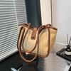 Bolsa Estilo Hong Kong Feminina Inverno Nova Estilo Coreano Retrô Grande Capacidade Aula Deslocamento Bolsa de Ombro Moda Bolsa Tote Axilar