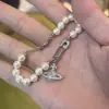 Pulseira Vintage Estilo Francês com Pérolas de Saturno para Mulheres, Joia Estilo Paperclip, Mesmo Estilo da Vovó, Item Essencial