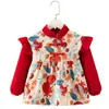 Bata Infantil Estilo Chino Otoño e Invierno Impermeable y Anti-Suciedad Traje Tang Bata para Bebé Niño Ropa Exterior de Jardín de Infancia Ropa Protectora Delantal para Comer