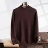Suéter de cachemira para hombre, suéter de cuello alto medio, suéter informal de negocios de manga larga, suéter básico, otoño e invierno, nuevo top