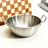 Olla colorida de doble asa, bol de cocina multifuncional, bol multiusos de cocina doméstico estampado de acero inoxidable 304, plato para frutas, olla para fideos